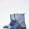 Patchwork Denim Chelsea Boots
