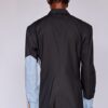 Black Wool and Denim Coat