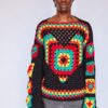 Black Crochet Camoe Shirt