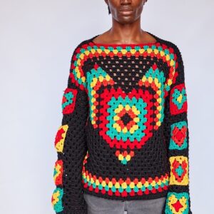 Black Crochet Camoe Shirt