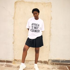 White 'Africa is not a country' t-shirt