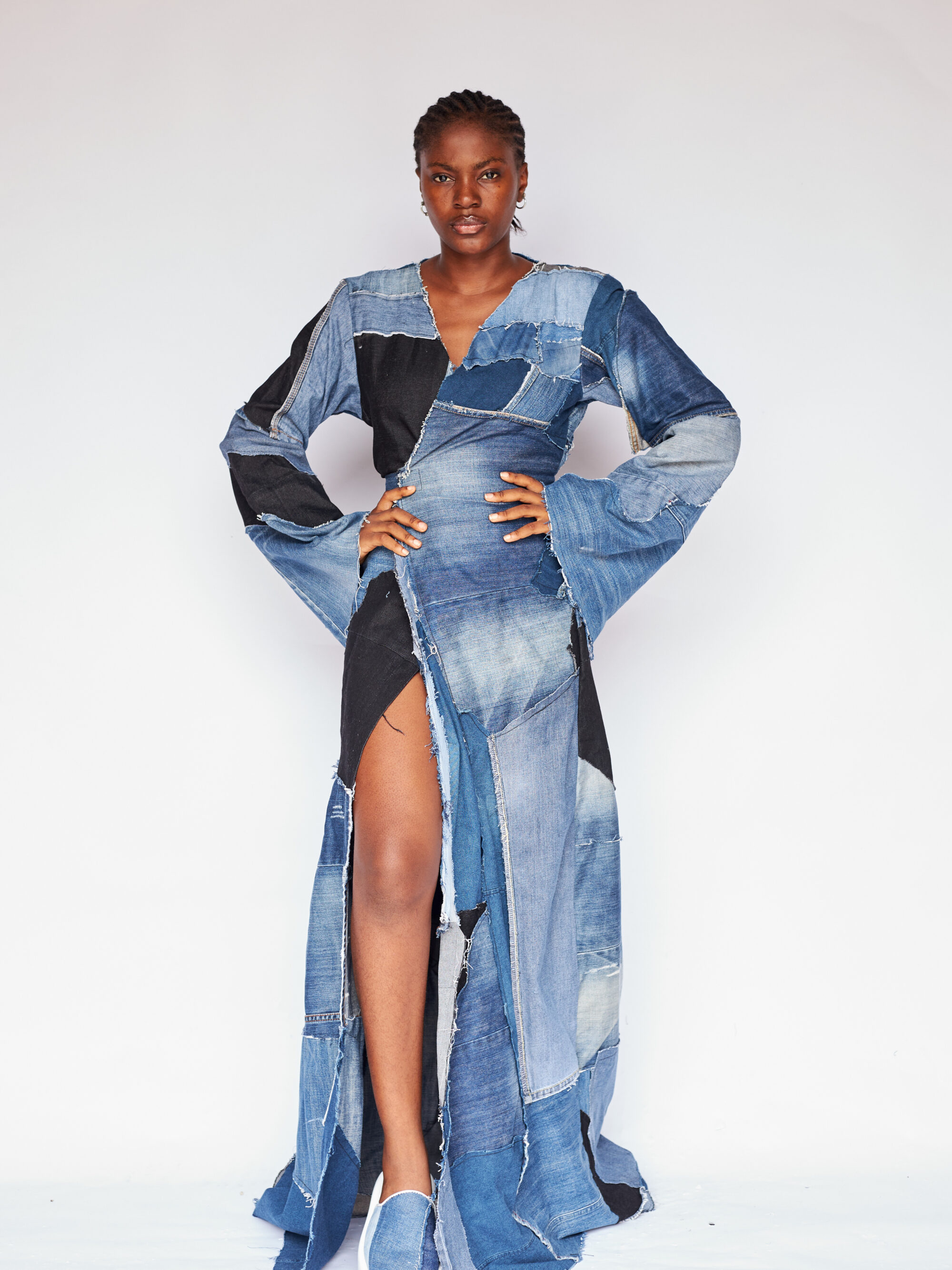 Remyrewaneproducts_WilsonOnwukaStudios_Lagosphotographer816 Patchwork Denim Kimono dress