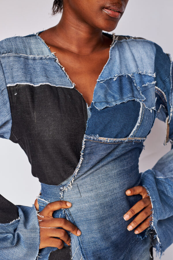 Remyrewaneproducts_WilsonOnwukaStudios_Lagosphotographer818 Patchwork Denim Kimono dress