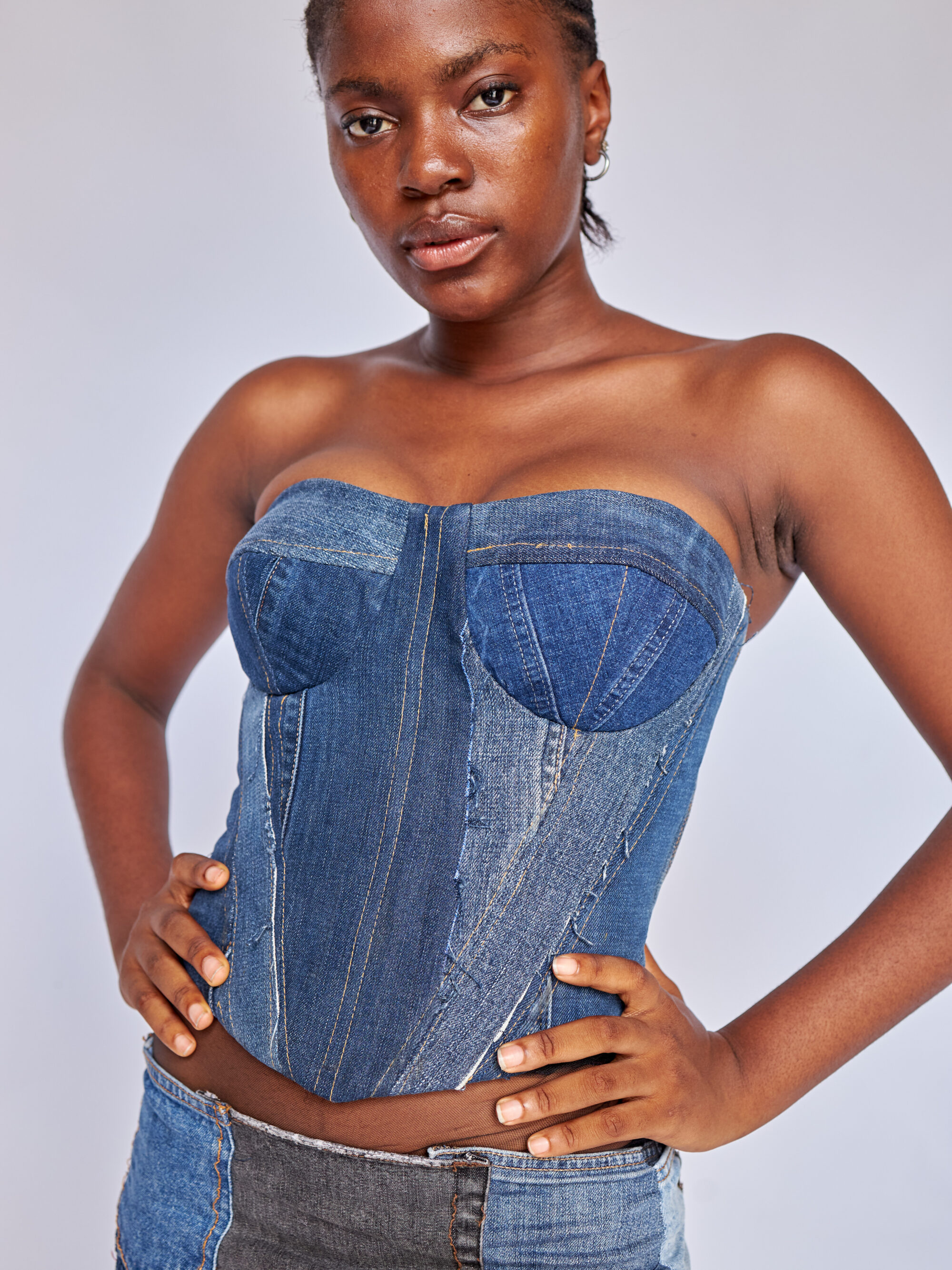 Remyrewaneproducts_WilsonOnwukaStudios_Lagosphotographer834 Patchwork Denim Corset Top