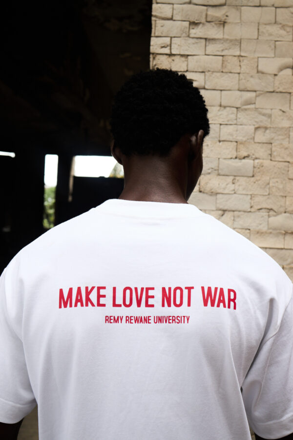 White 'Love is the remedy' t-shirt