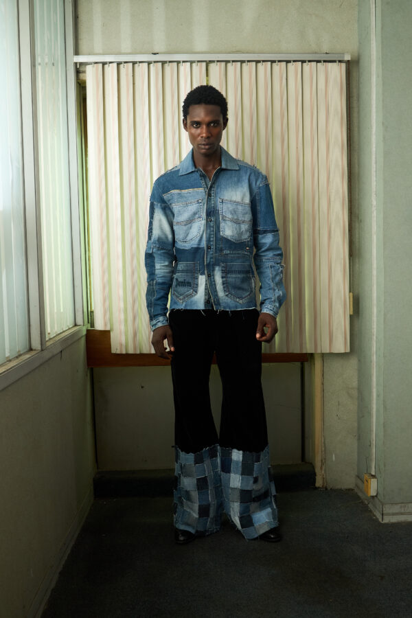 5F5A6468 Patchwork Denim Trucker Jacket