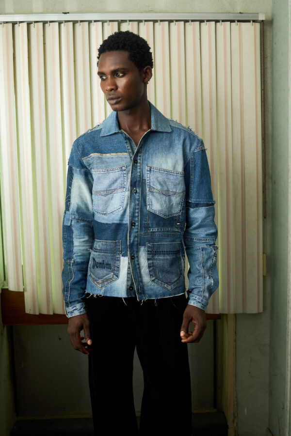 5F5A6486 Patchwork Denim Trucker Jacket