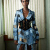 Patchwork Denim Fringe Dress Suit