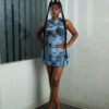 Patchwork Denim Mini Dress
