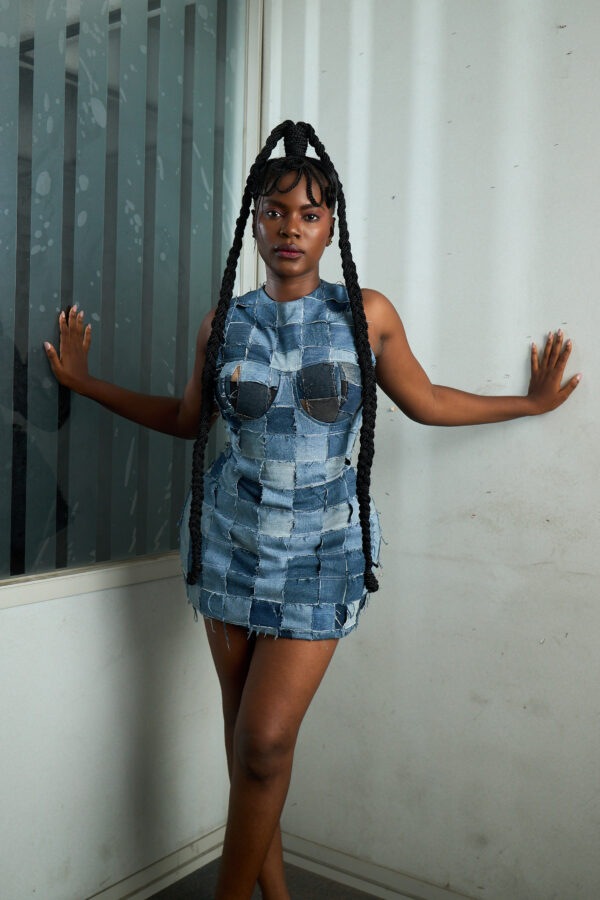 Patchwork Denim Mini Dress
