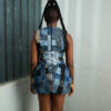 Patchwork Denim Mini Dress