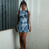 Patchwork Denim Mini Dress