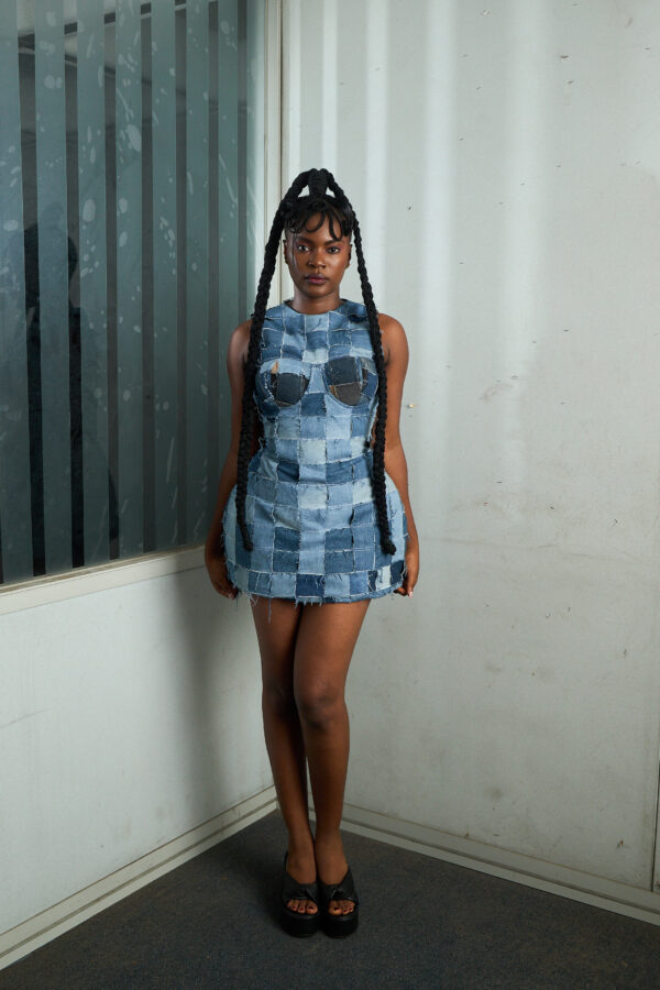 Patchwork Denim Mini Dress