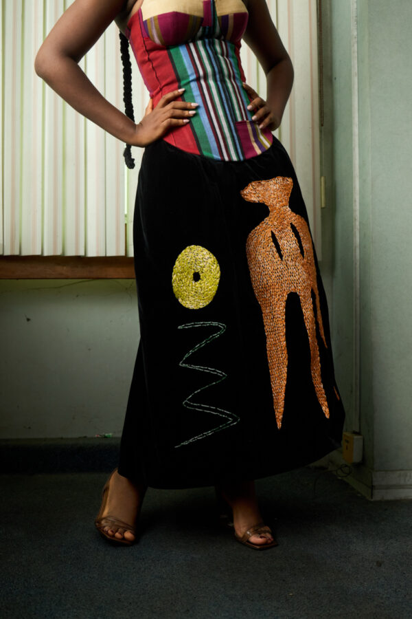 IMG_2563 Velvet Aroko Midi Skirt