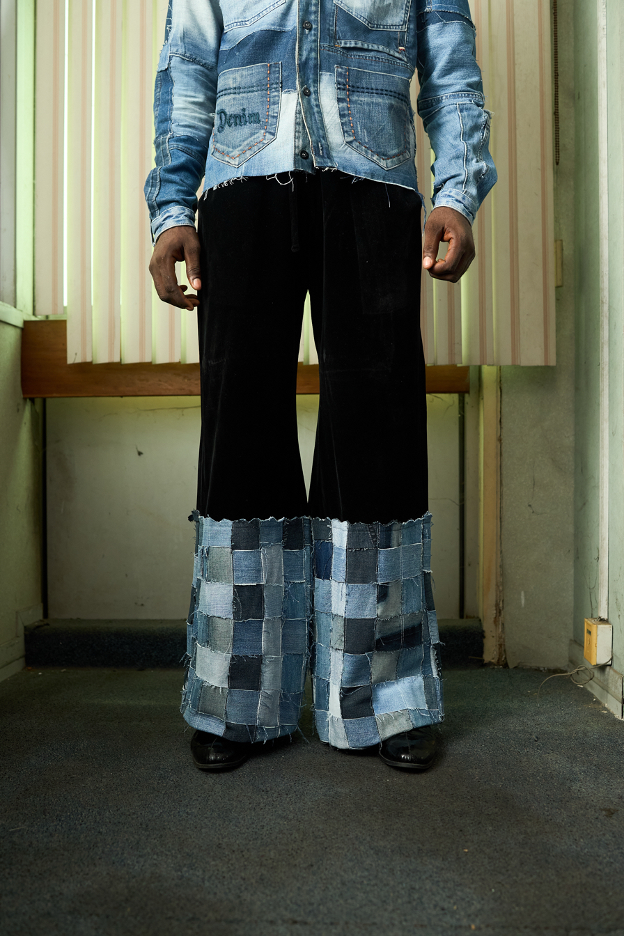 IMG_2565 Patchwork Denim and Velvet Pants
