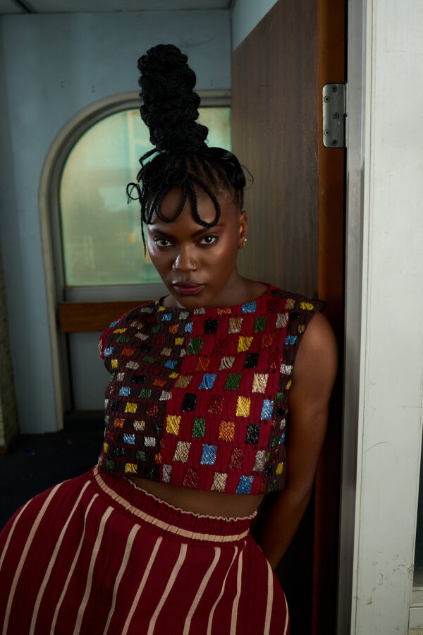 Two-colour Jaawu Asooke Crop Top