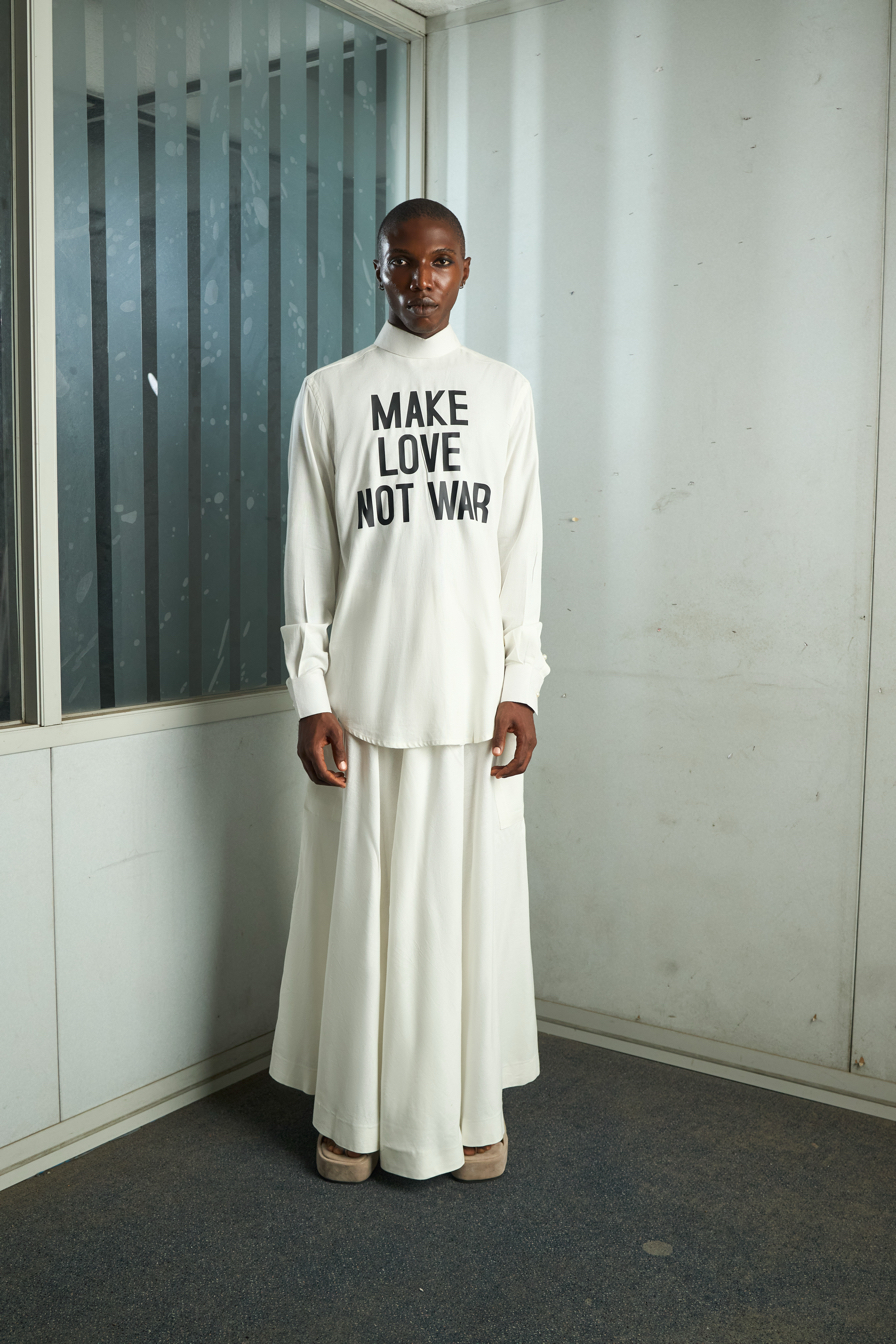 Ivory Backwards Shirt Set